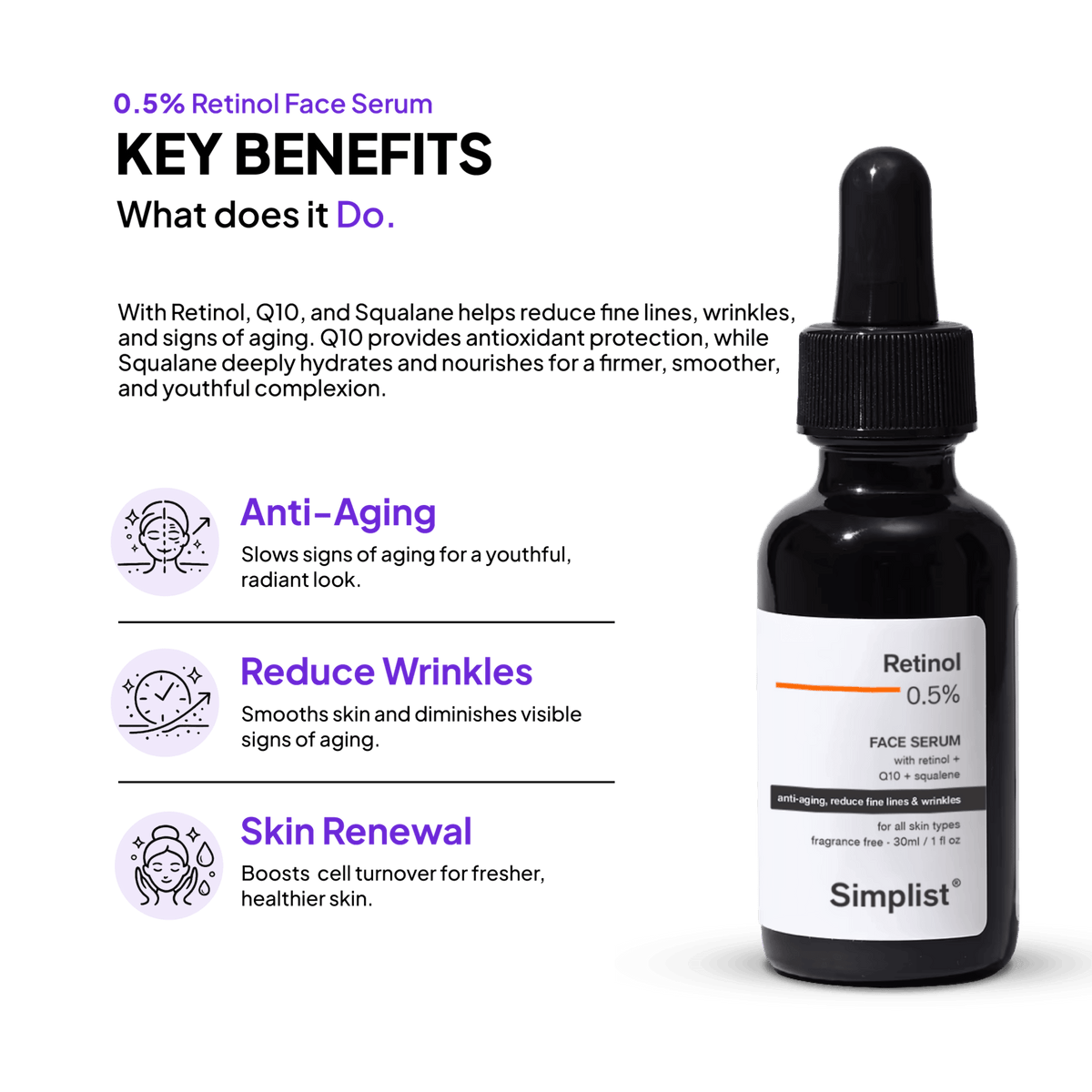 0.5% Retinol Serum - Simplist