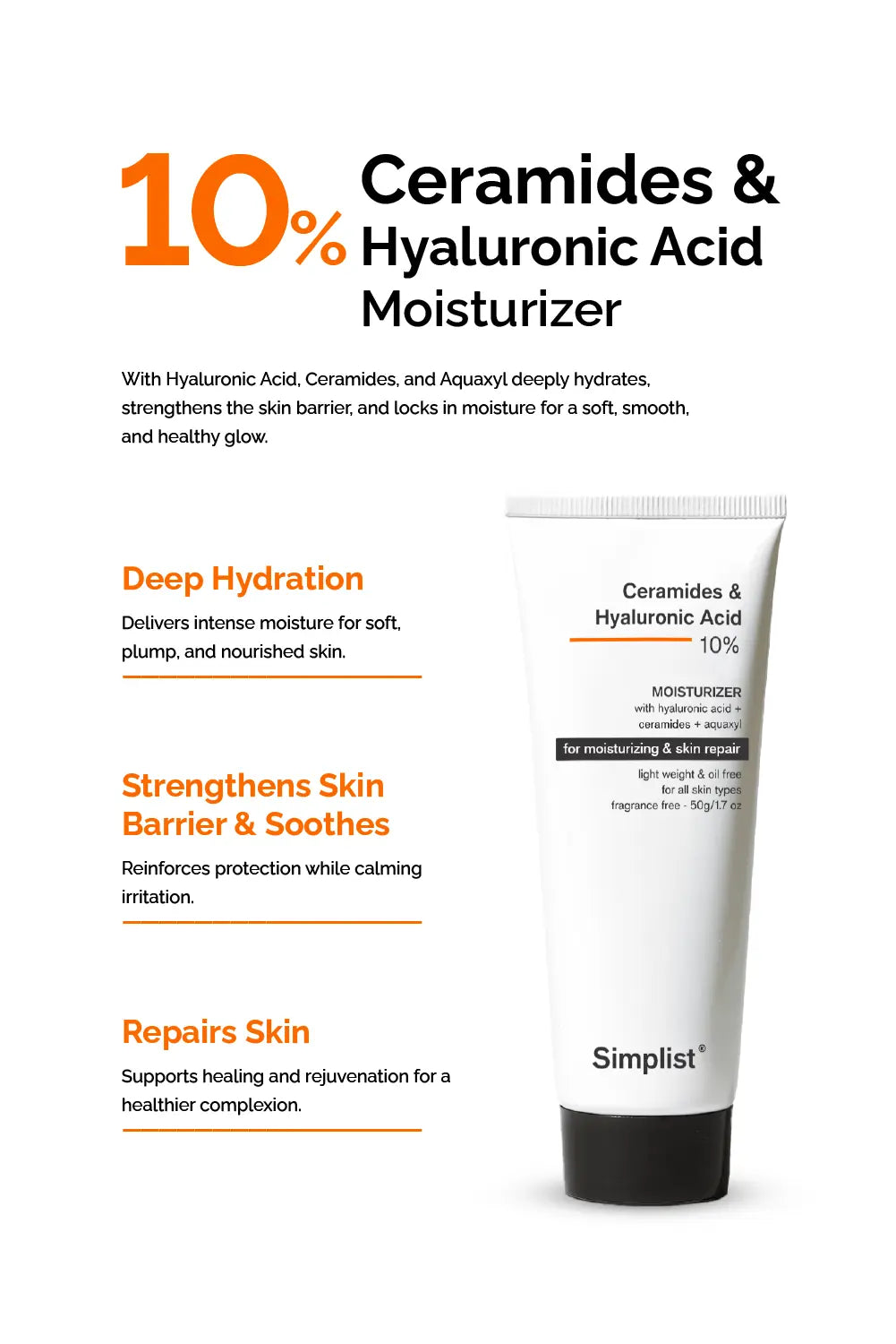 10% Ceramides & Hyaluronic Acid Moisturizer Simplist