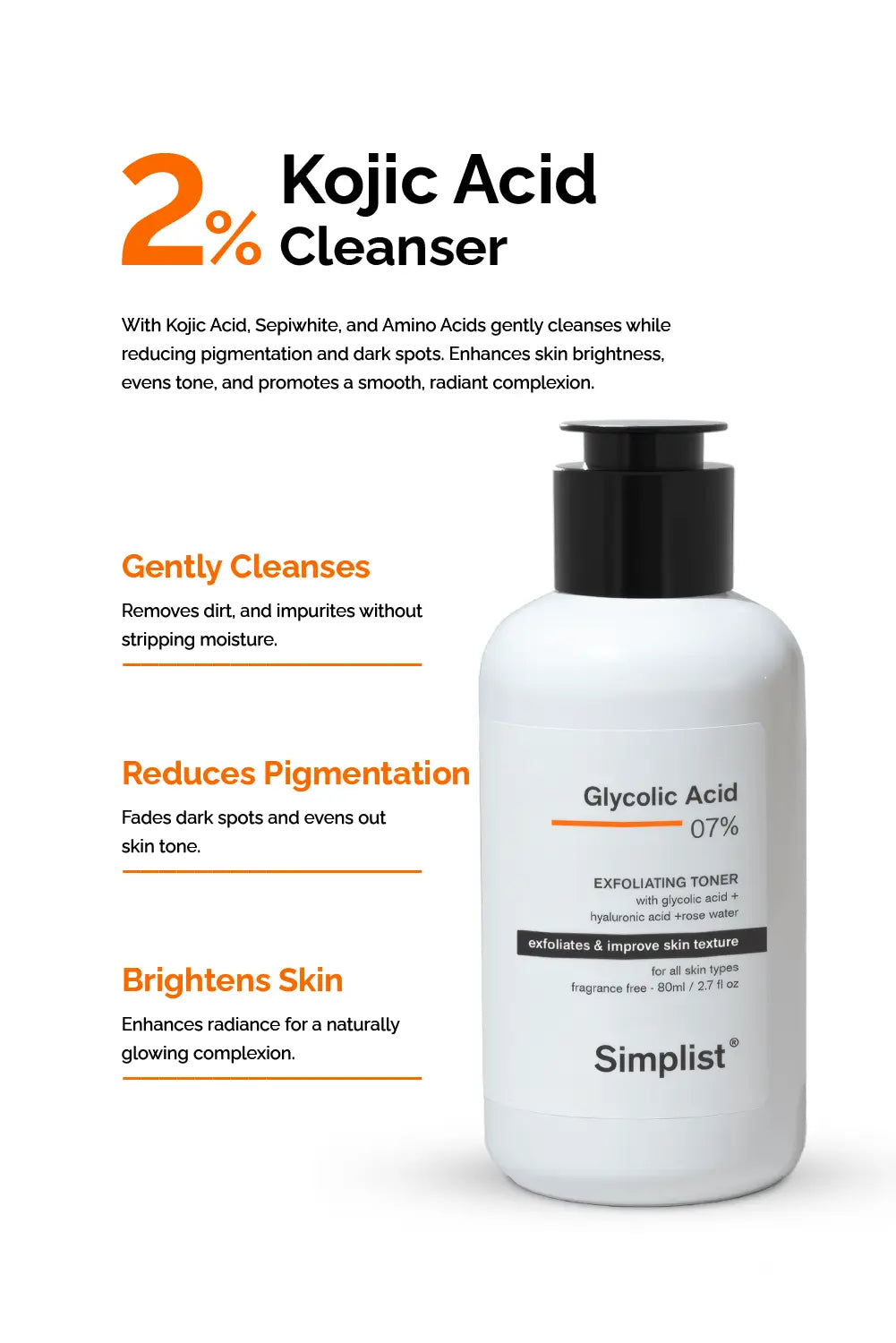 Kojic Acid 2% Gel Foaming Cleanser Simplist