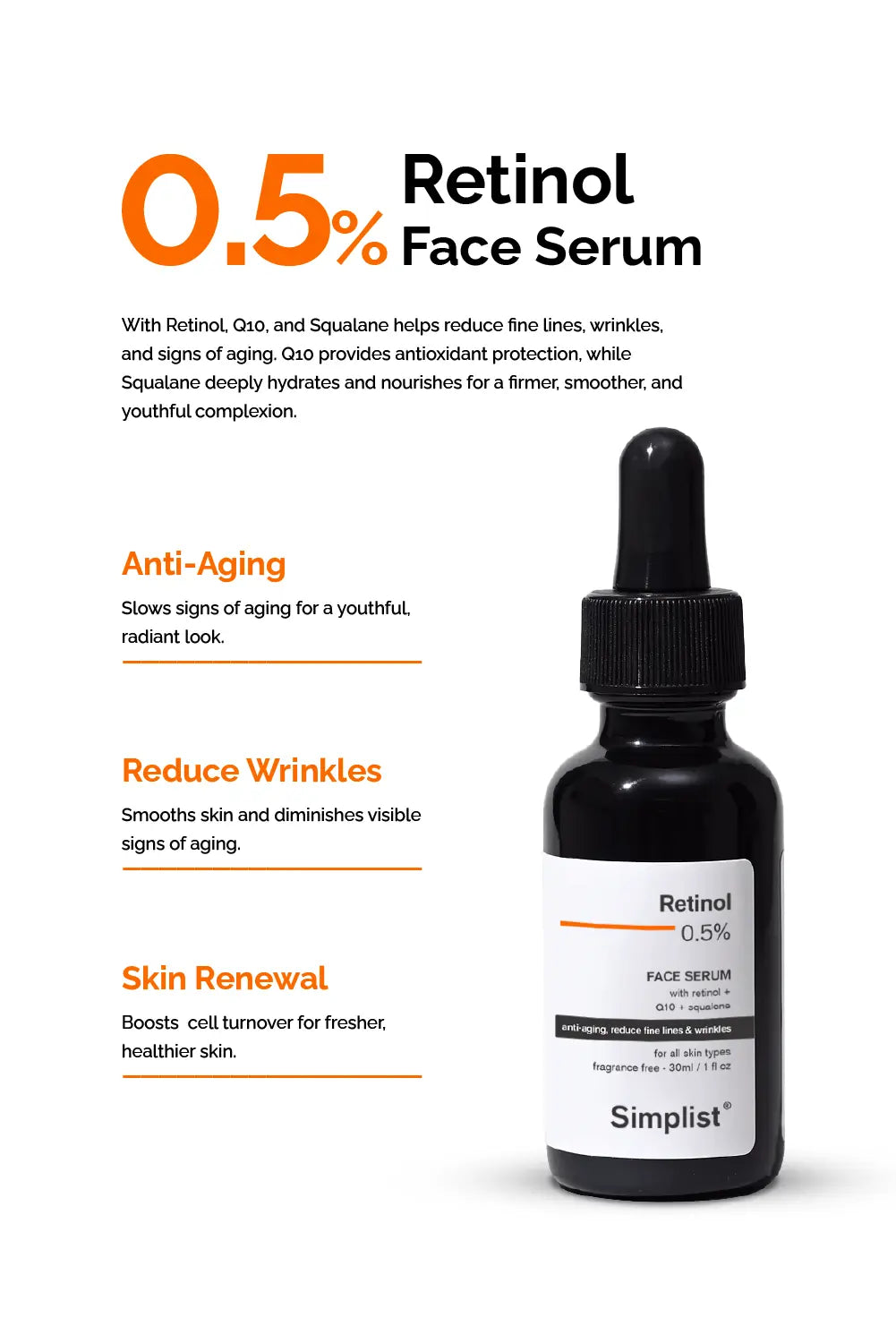 Retinol 0.5% Face Serum Simplist