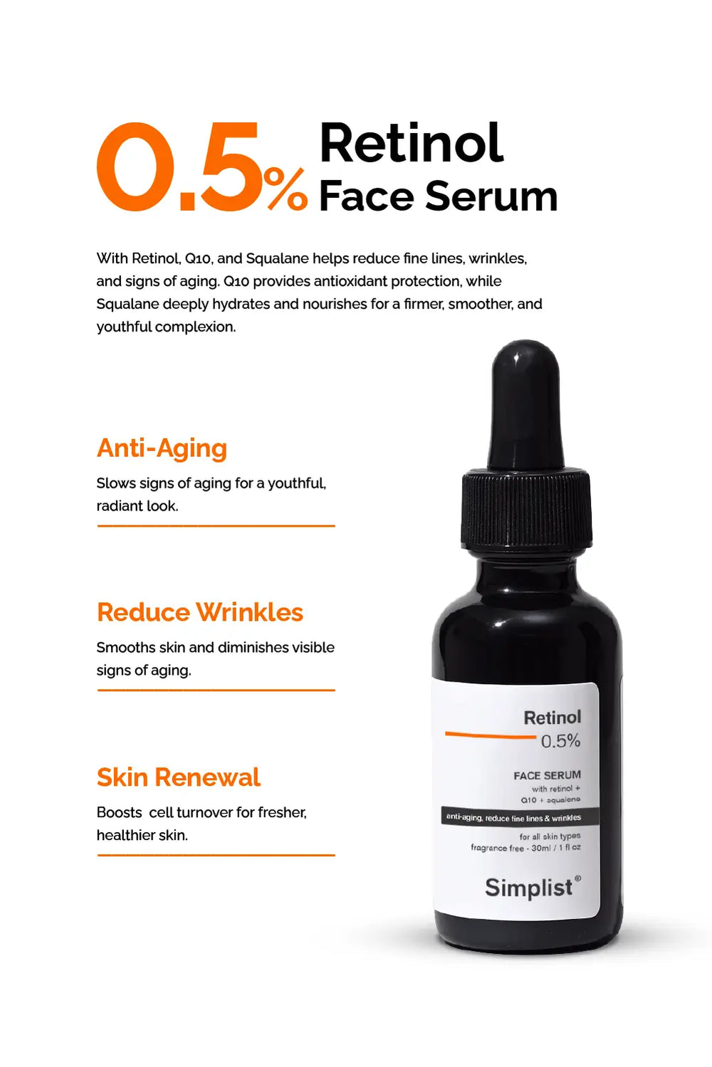 Retinol 0.5% Face Serum Simplist