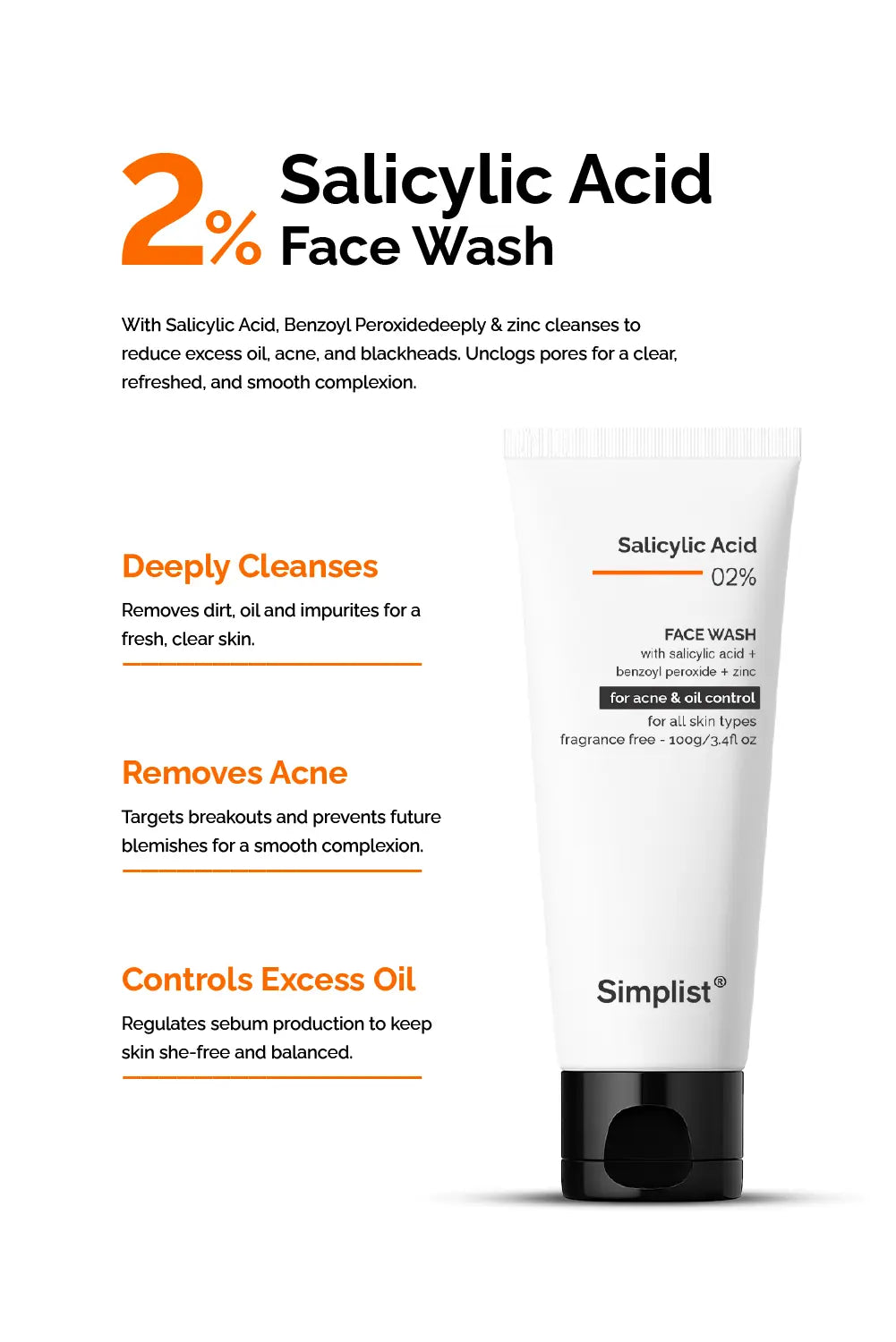 Salicylic Acid 2% Face Wash Simplist