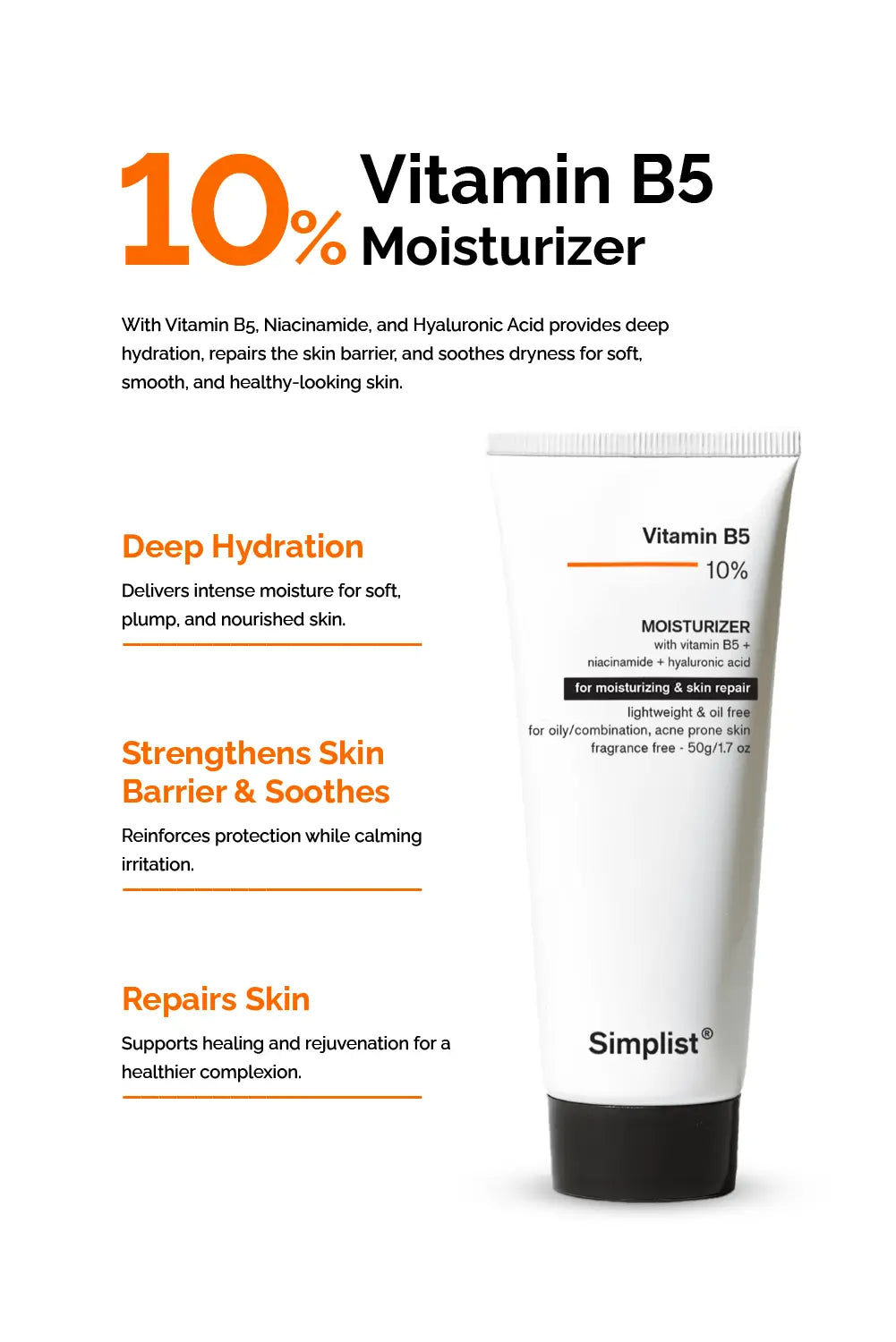 Vitamin B5 10% Moisturizer (lightweight & oil free) Simplist