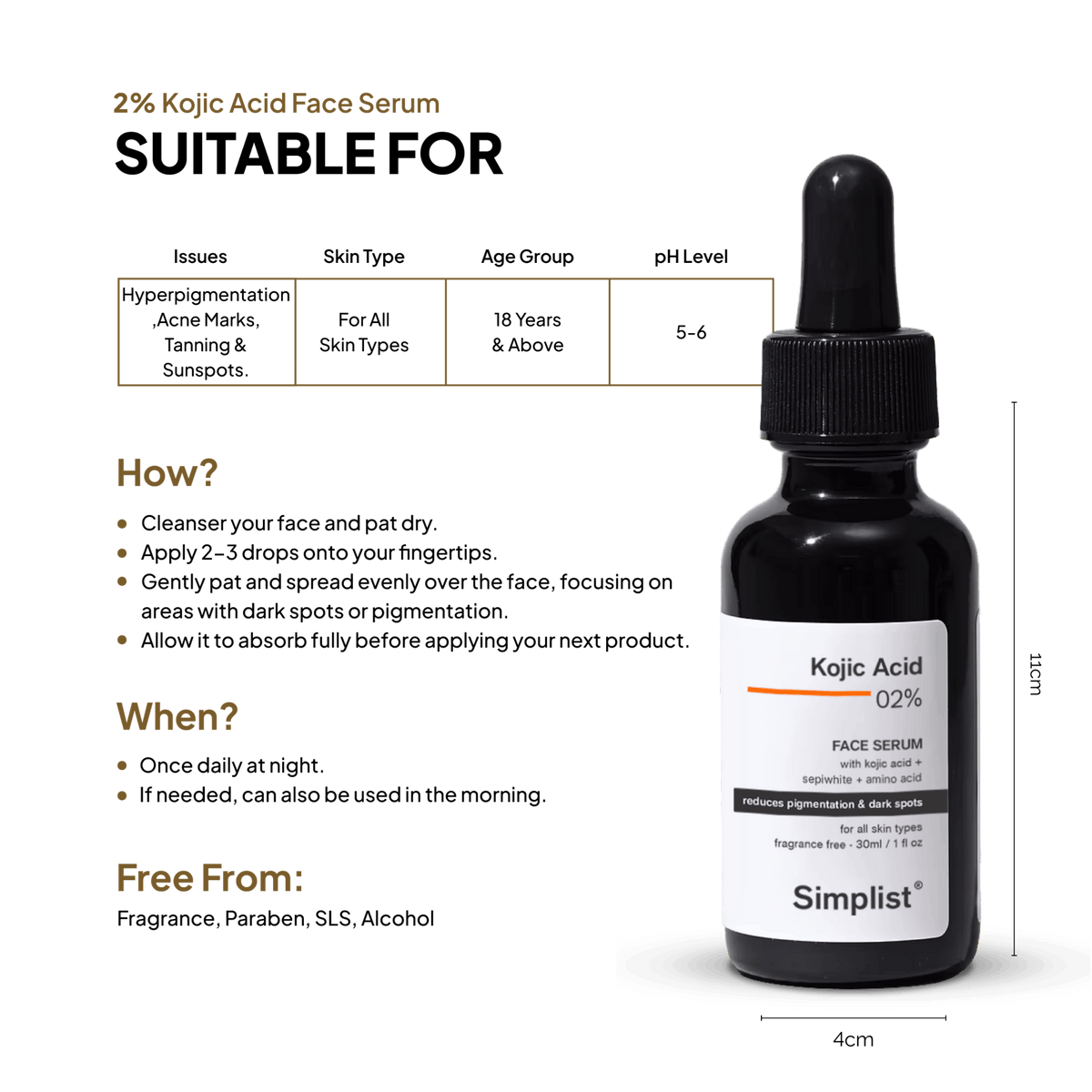 2% Kojic Acid Serum - Simplist