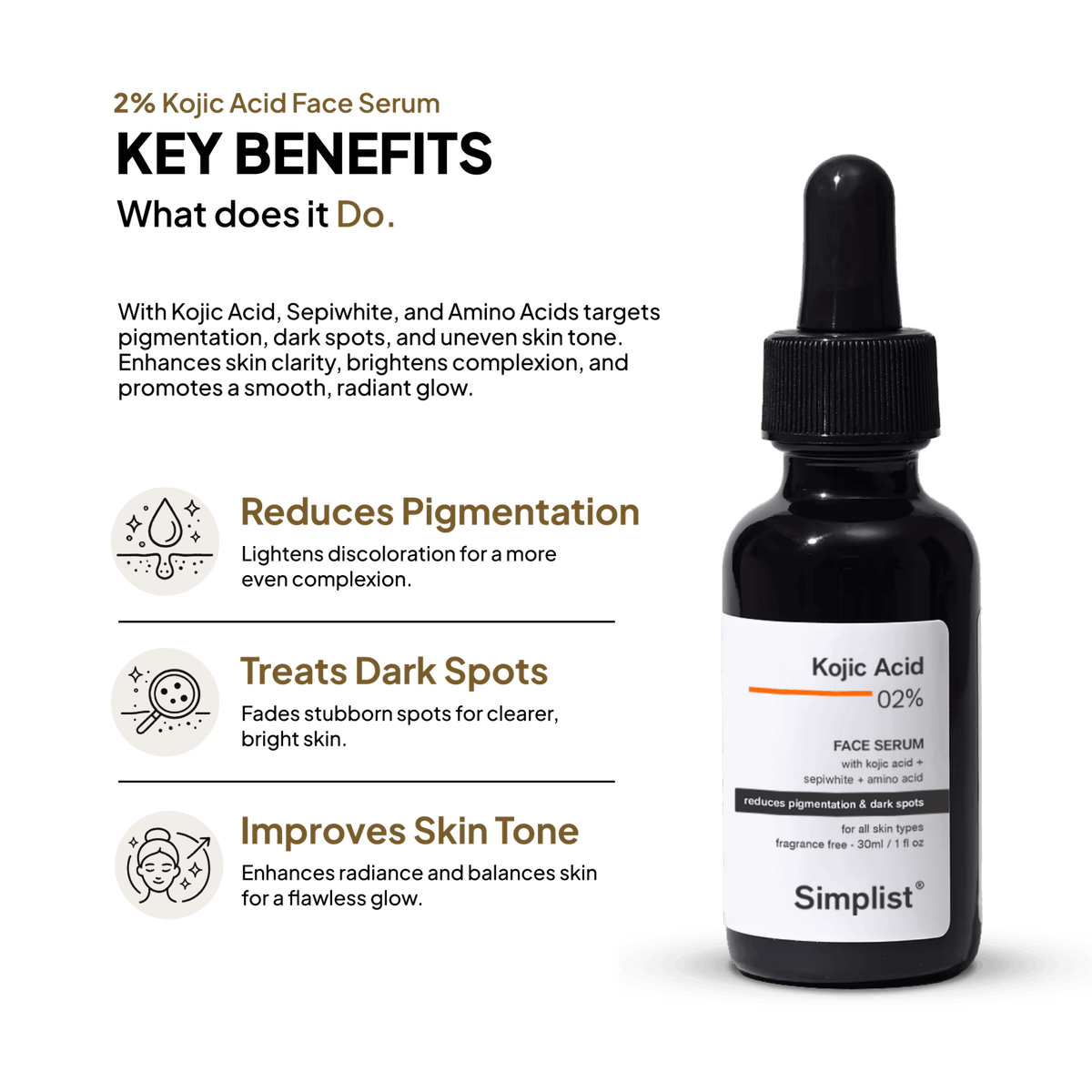 2% Kojic Acid Serum - Simplist