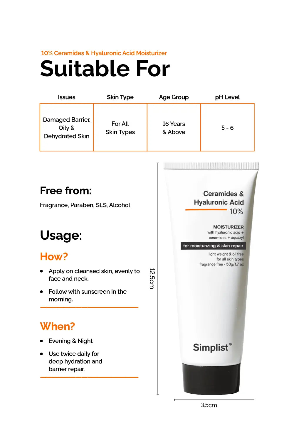 10% Ceramides & Hyaluronic Acid Moisturizer Simplist