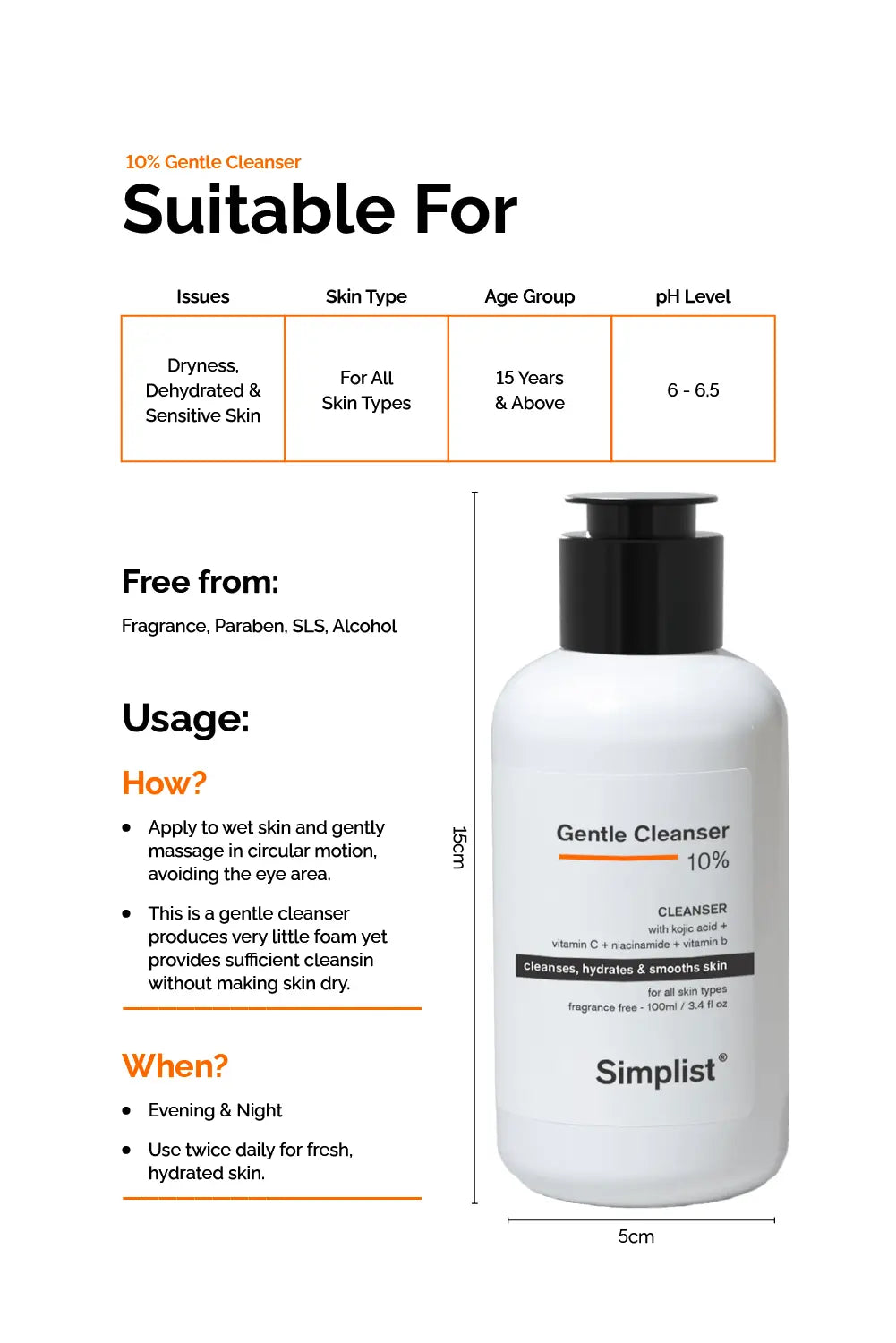 10% Gentle Skin Foaming Cleanser Simplist