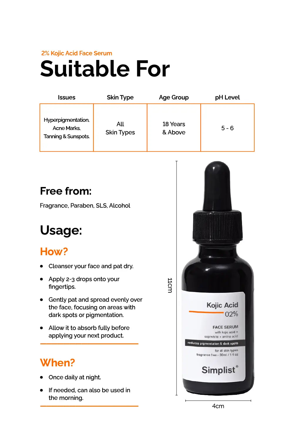 Kojic Acid 2% Face Serum Simplist