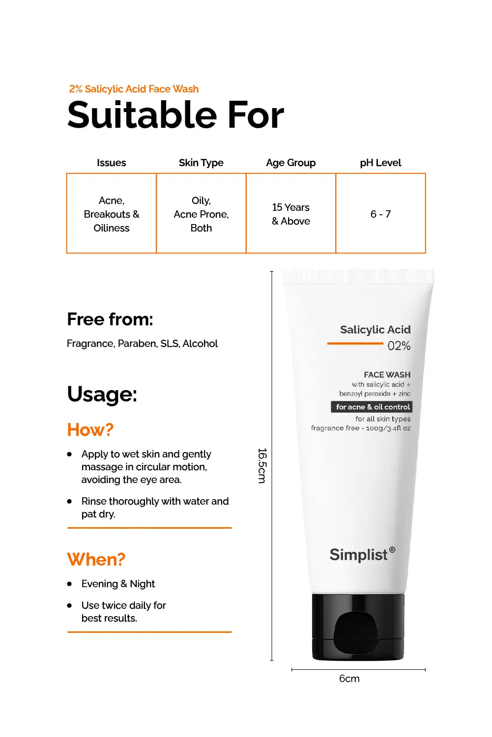 Salicylic Acid 2% Face Wash Simplist