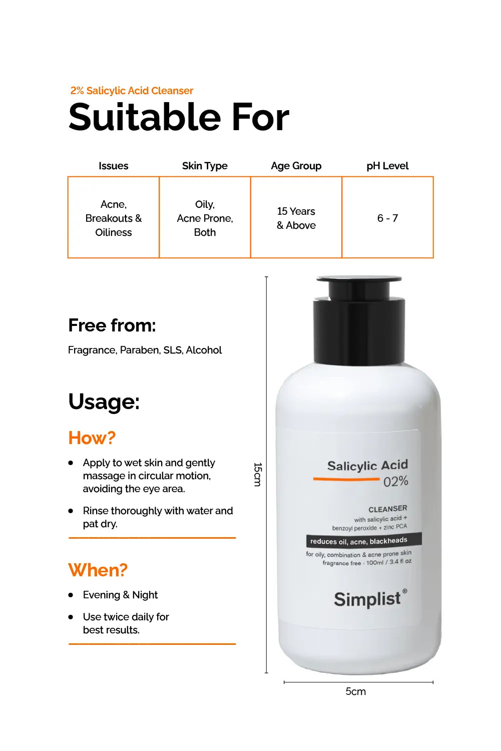Salicylic Acid 2% Gel Foaming Cleanser Simplist