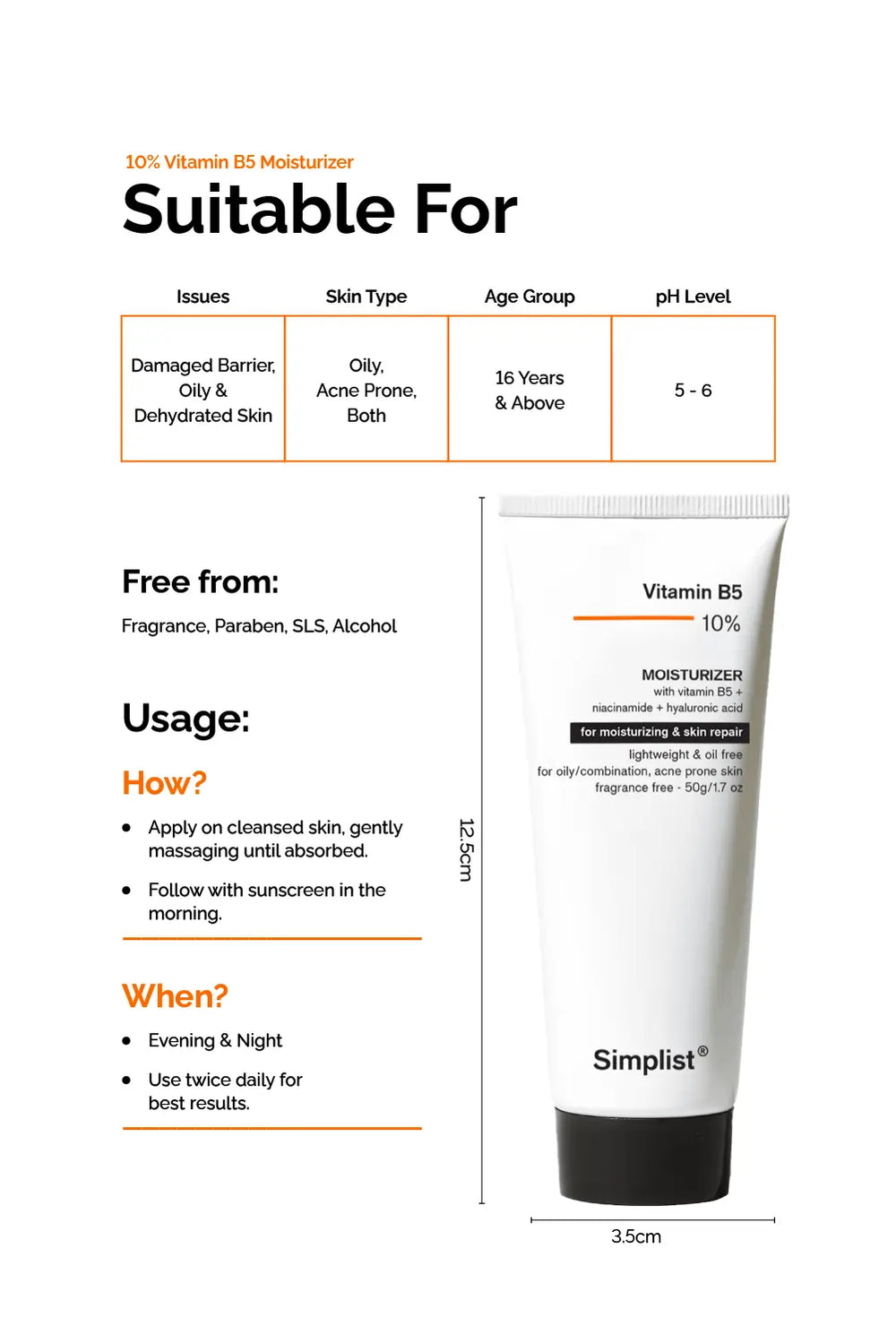 Vitamin B5 10% Moisturizer (lightweight & oil free) Simplist