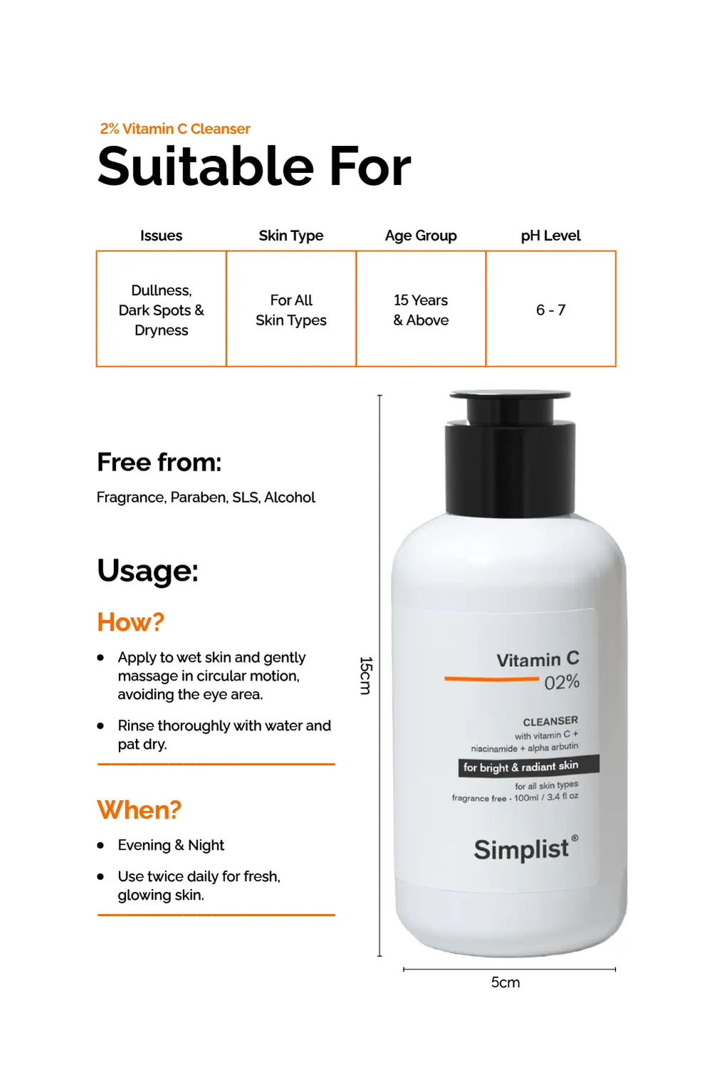 Vitamin C 2% Gel Foaming Cleanser Simplist