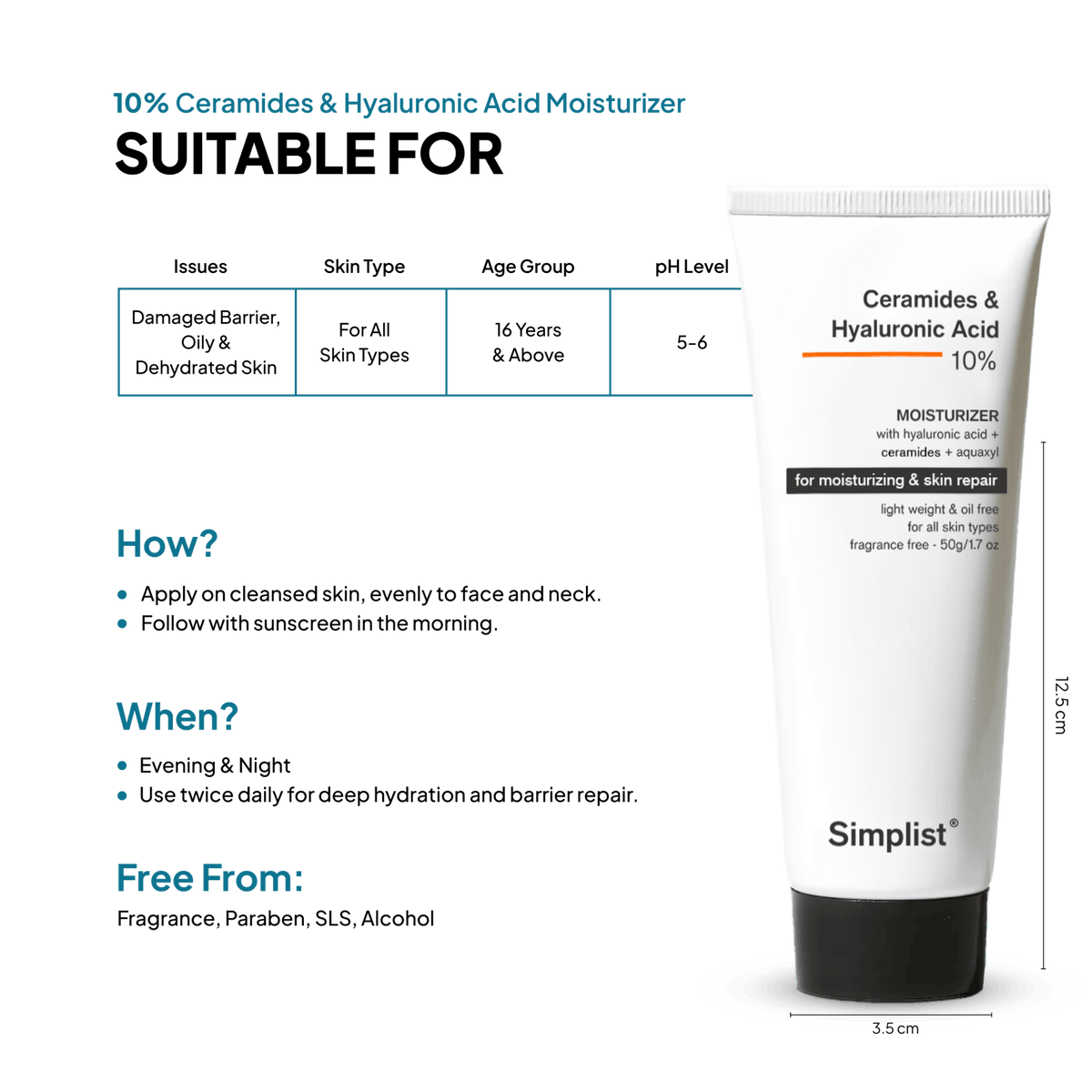 Ceramides & Hyaluronic Acid Moisturizer - Simplist