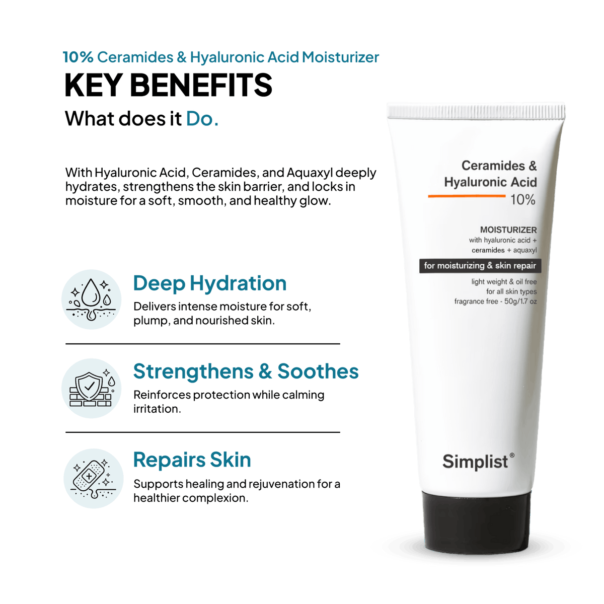 Ceramides & Hyaluronic Acid Moisturizer - Simplist