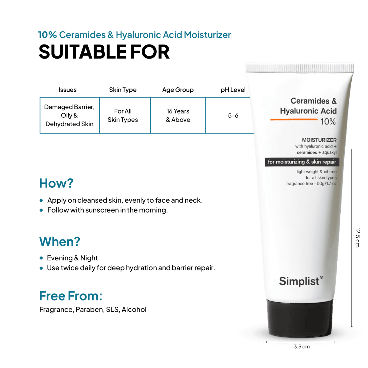 Ceramides & Hyaluronic Acid Moisturizer - Combo - Simplist