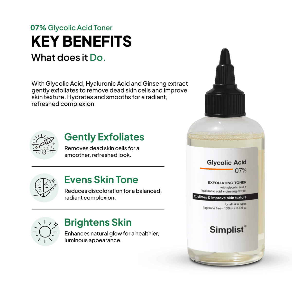 Glycolic Acid 7% Toner - Combo - Simplist