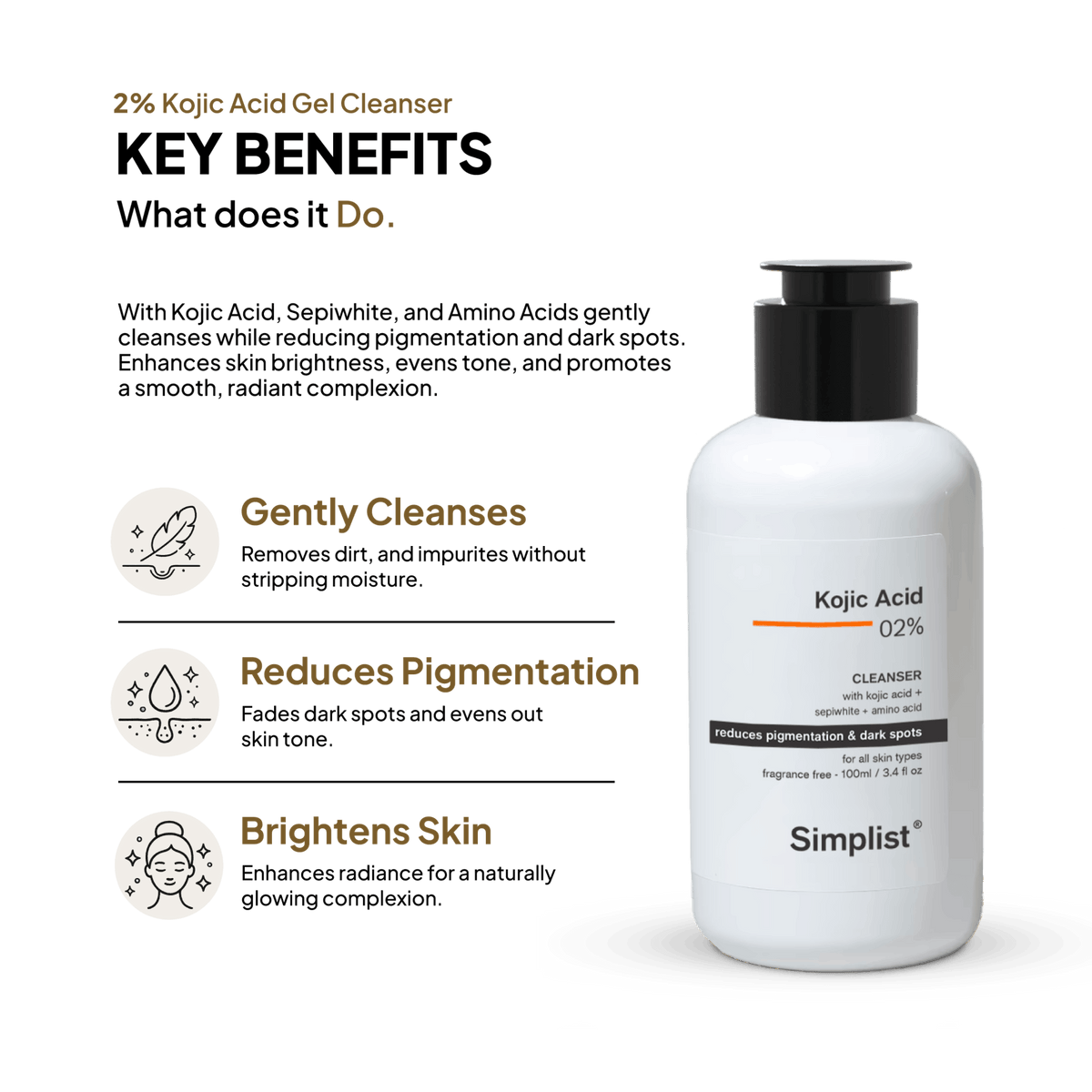 Kojic Acid 2% Gel Cleanser - Simplist