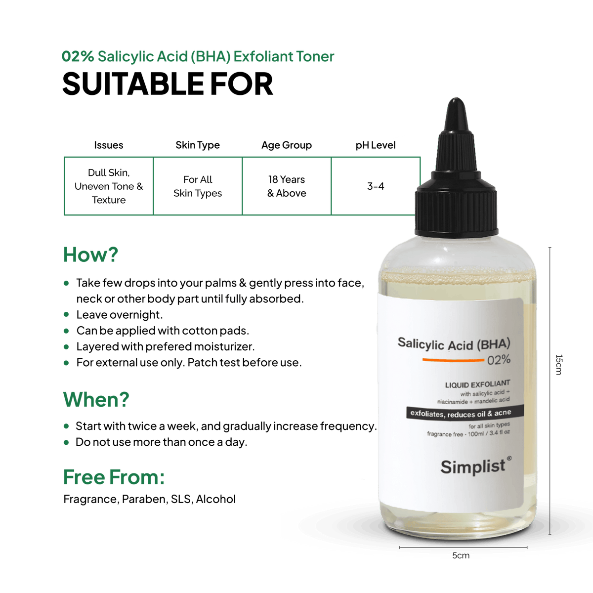 Salicylic Acid (BHA) 2% Toner - Simplist