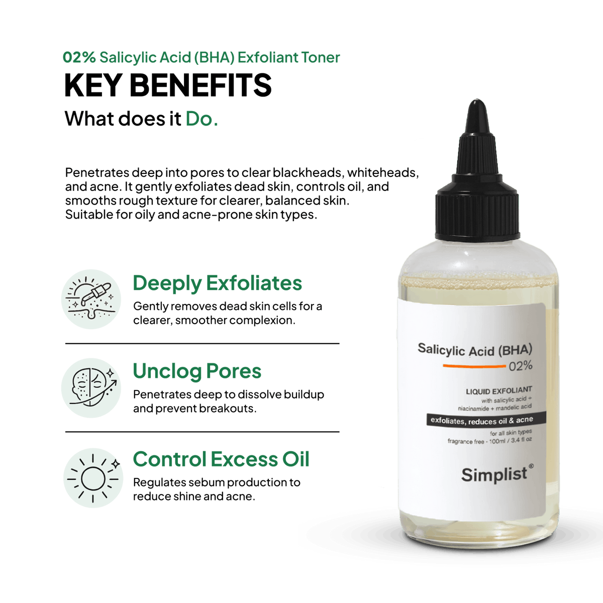 Salicylic Acid (BHA) 2% Toner - Simplist
