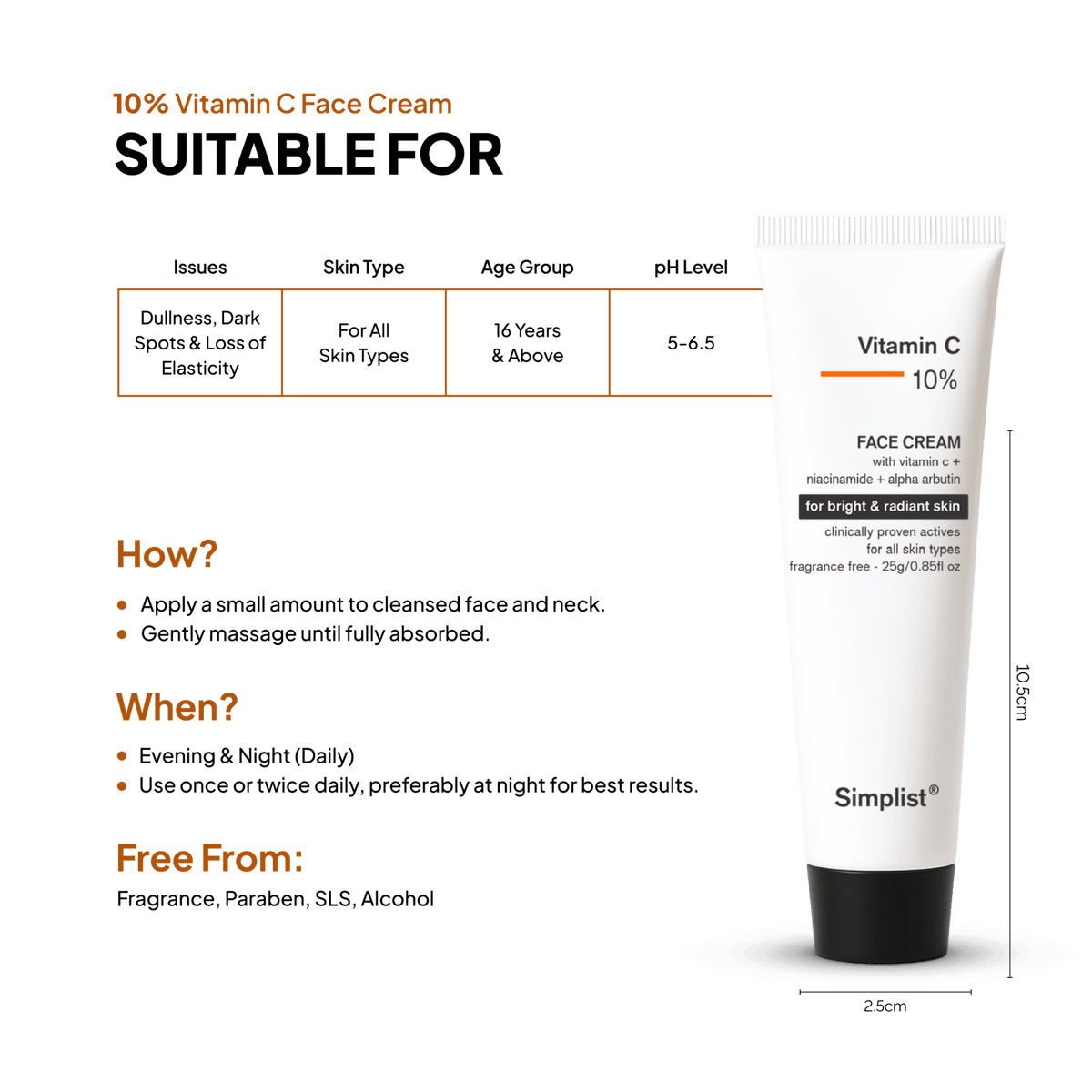 Vitamin C 10% Face Cream - Simplist